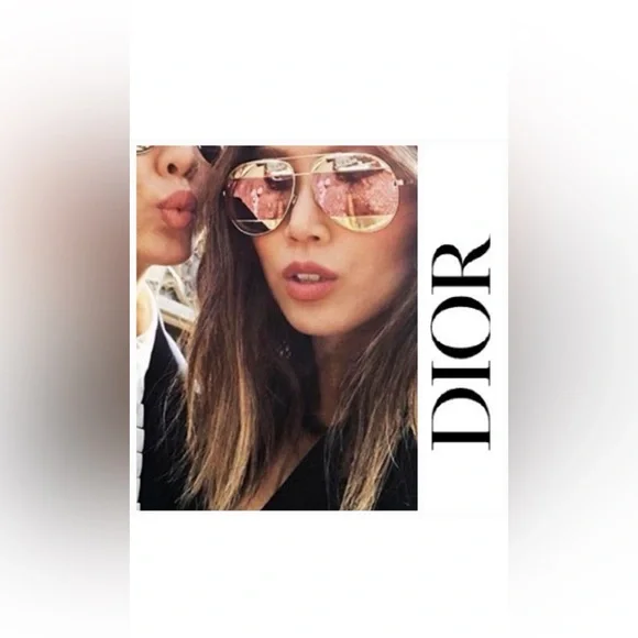 Dior Split Aviator Rose Gold Sunglasses - Picture 11 of 11